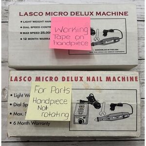 2 Vintage Lasco Micro Delux Professional Nail Drills (One for Parts)